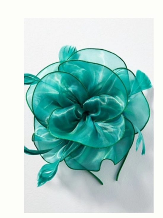 Anthropologie Accessories - Anthropologie Mesh Feather Fascinator New Turquoise